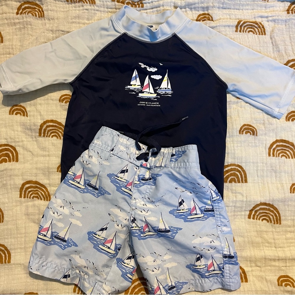 Janie and Jack boy swim set